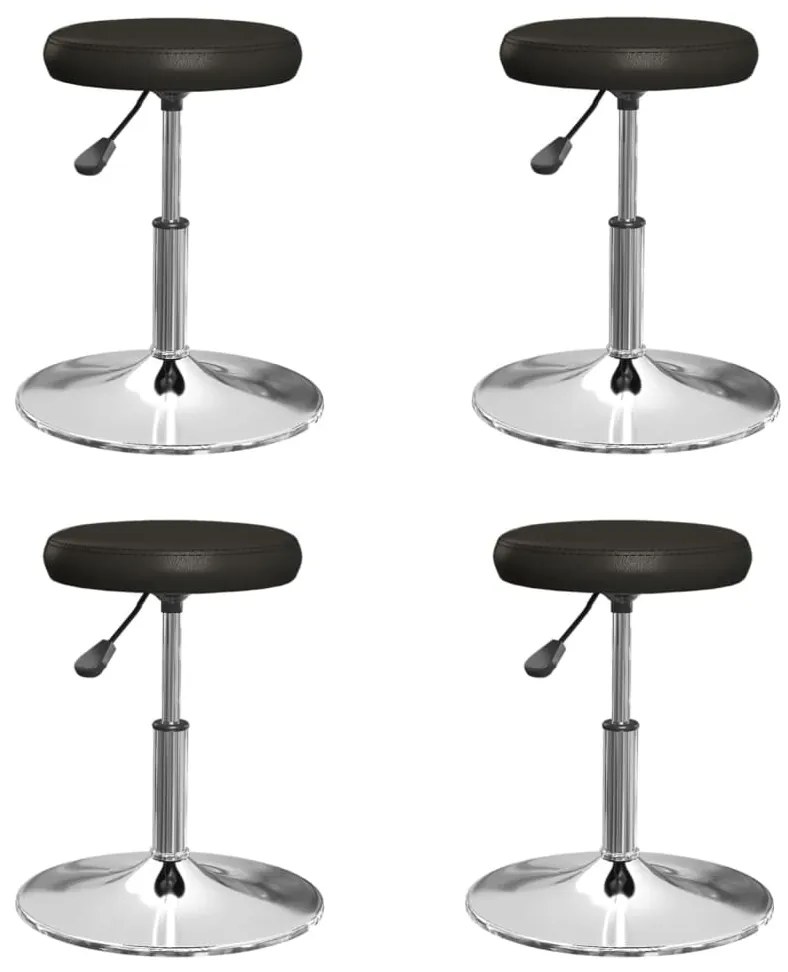 vidaXL Scaune de sufragerie, 4 buc., negru, piele ecologică