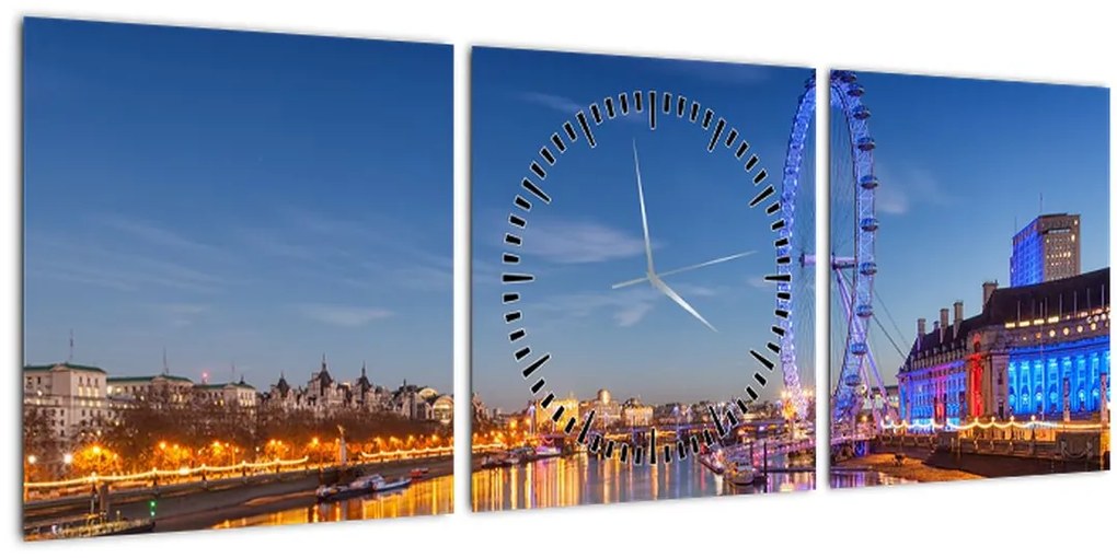 Tablou London Eye (cu ceas) (90x30 cm)