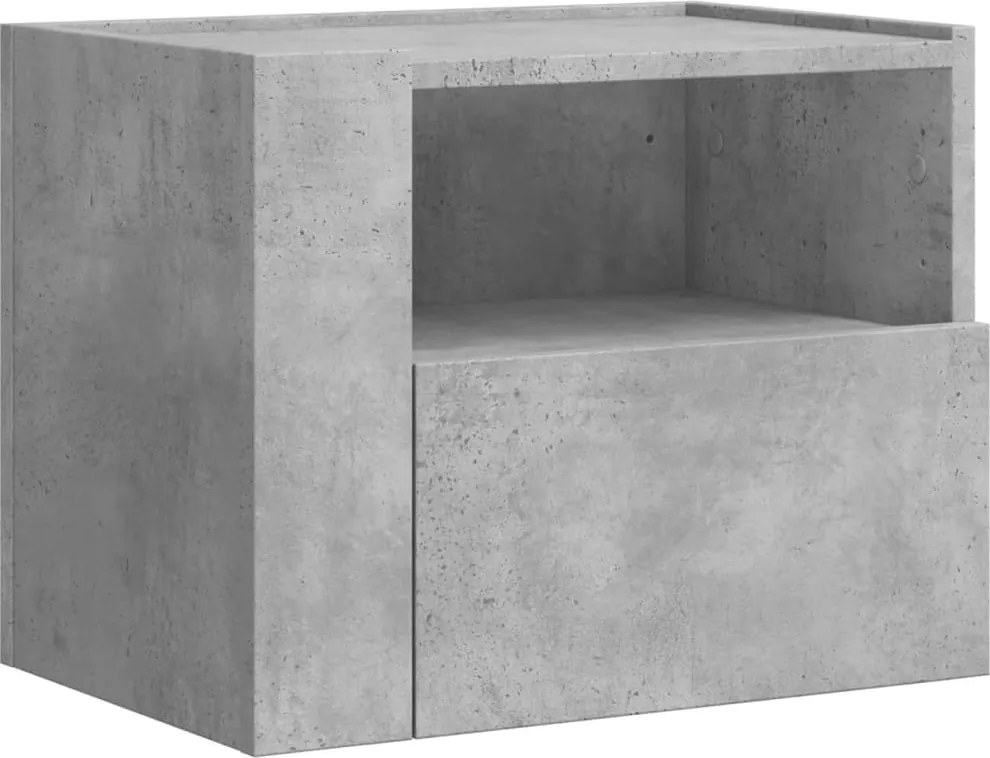 vidaXL Noptieră de perete, gri beton, 45x30x35 cm
