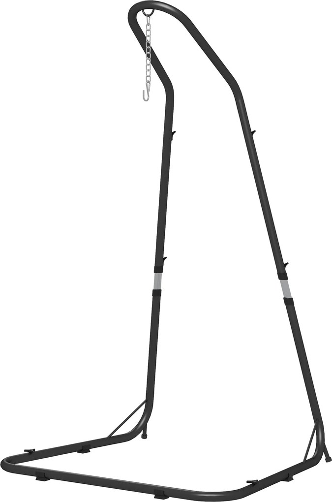 Outsunny Suport pentru fotoliu suspendat Cadru pentru fotoliu suspendat Suport pentru fotoliu suspendat, 133 cm x 116 cm x 195/230 cm, Negru | Aosom Romania