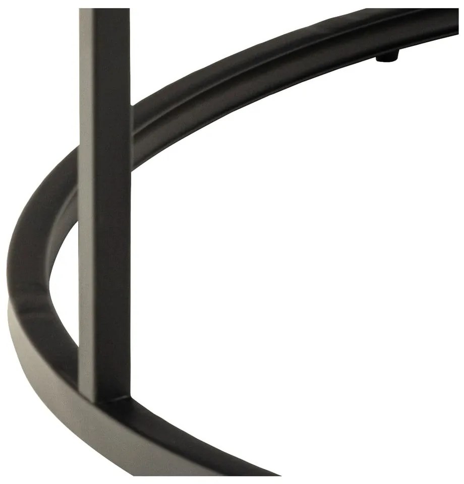 Măsuță de cafea neagră rotundă cu blat cu aspect de marmură ø 80 cm Spiro – Actona