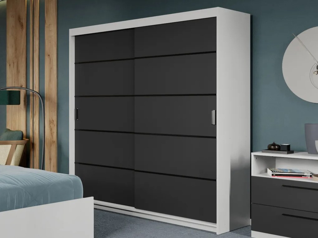Set mobila dormitor Zeno Alb/Antracit C20