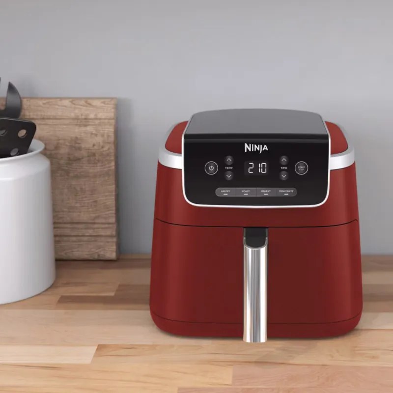 Friteuza cu aer cald Ninja AF140EUCM PRO, 1750W, 4.7 L, 40-240°C, 4 programe, Timer, AirCrisp, Acoperire antiaderenta, Bordeaux