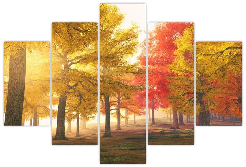 Tablou cu copaci toamna (150x105 cm)