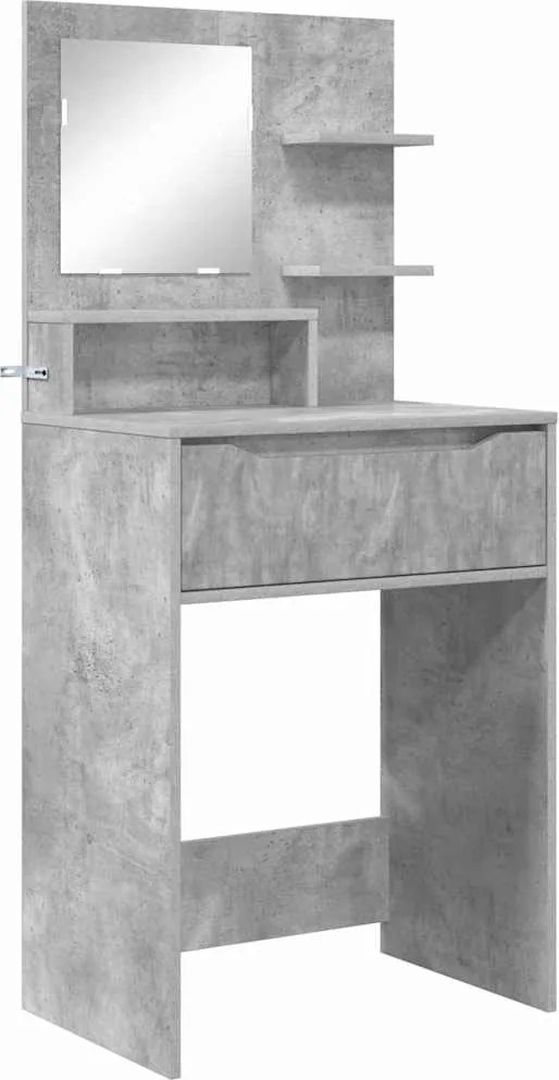 vidaXL Mese de toaletă pentru dormitor cu sertar cu raft Gri din beton