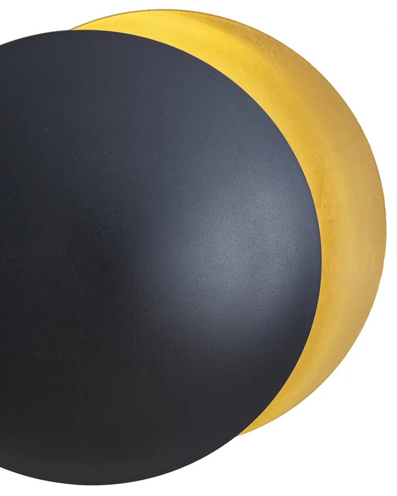Lampă de perete modernă neagră cu auriu 34,5 cm 2 lumini - Sunrise