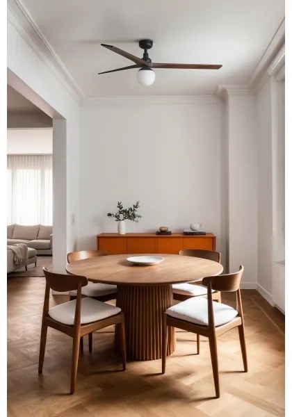 Ventilator de tavan FARO 34276-11L KLIM L 1xE27/15W/230V lemn/negru + telecomandă