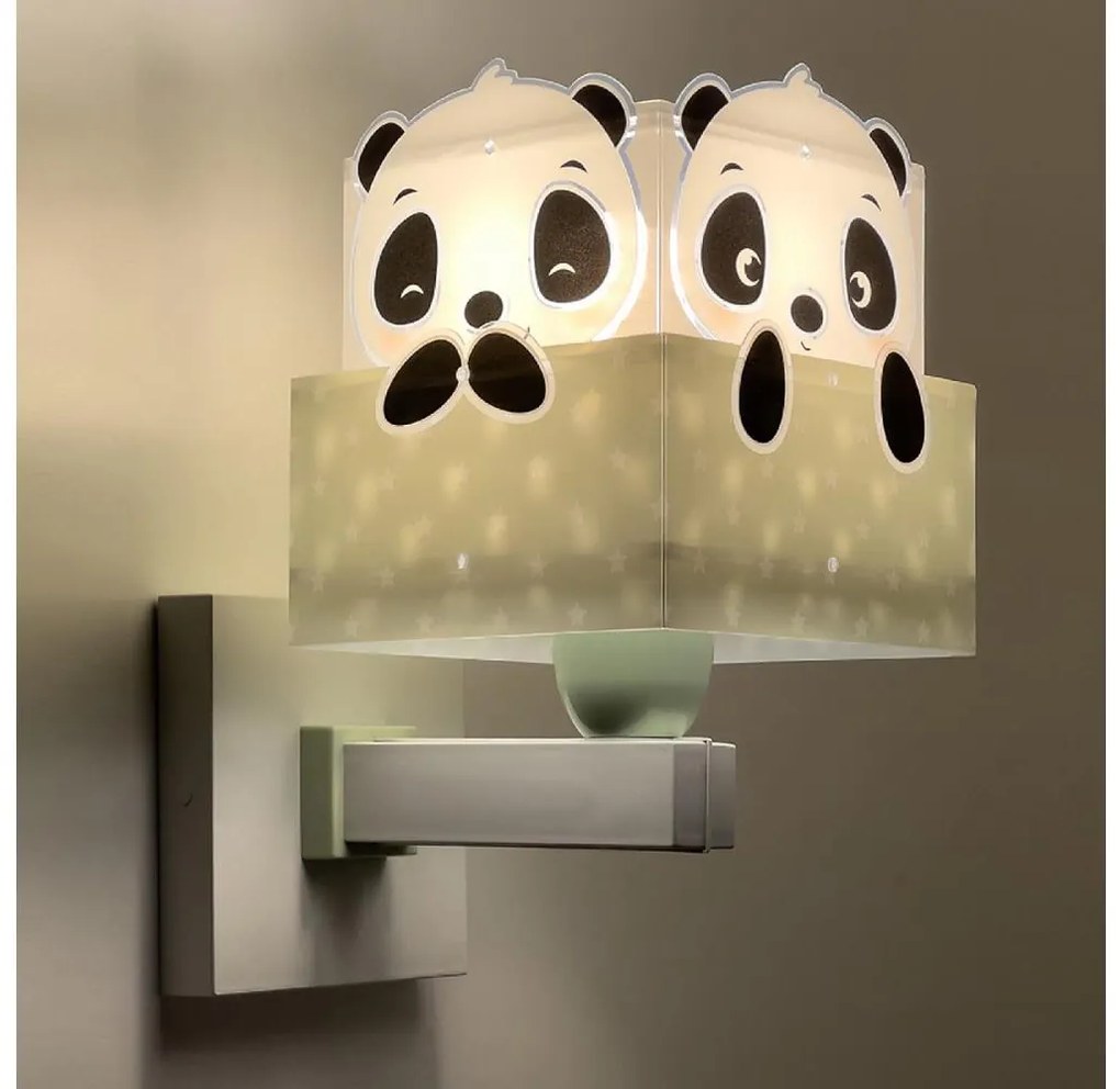 Dalber 63169H - Lampa de perete pentru copii PANDA 1xE27/60W/230V verde
