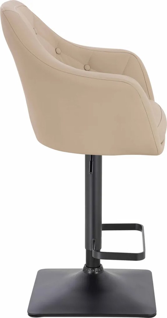 HR831KW Scaun Crem Piele Ecologica Premium Soft cu Bază Neagră