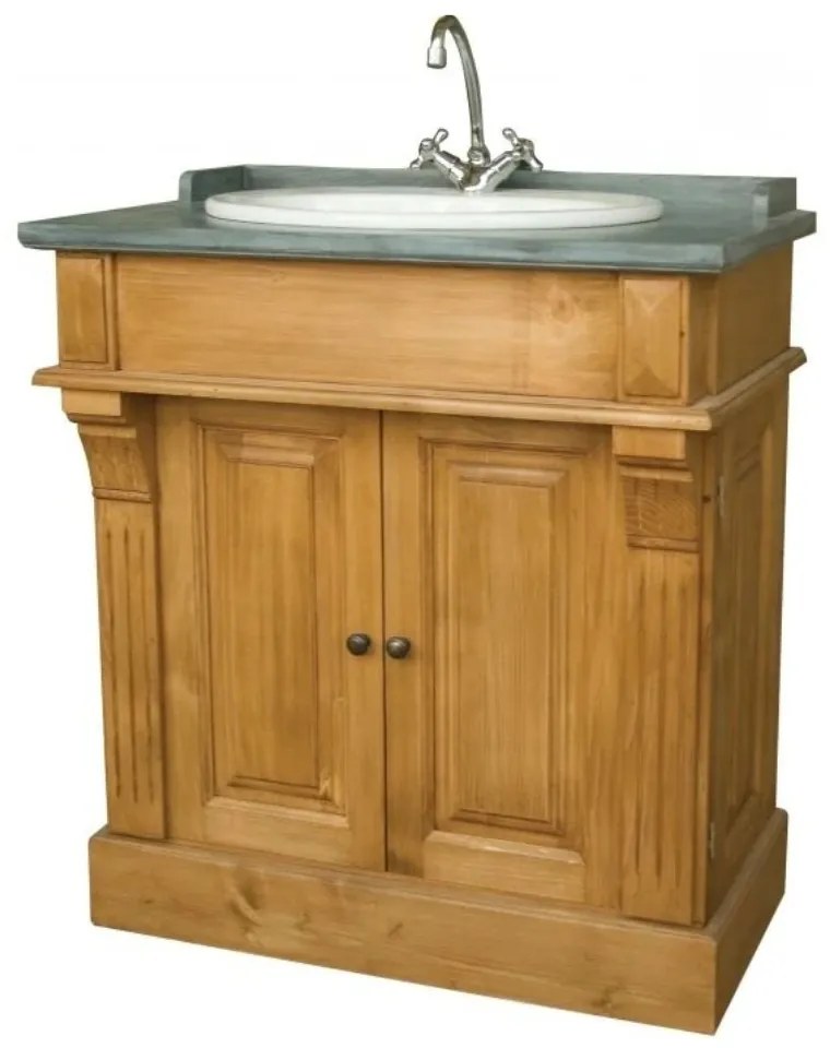 Dulap pentru lavoar, natur, din lemn masiv de pin, Country Chic