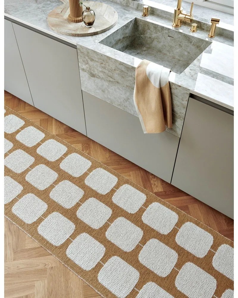 Covor pentru exterior și interior galben ocru/crem 70x100 cm Sten Ochre – Pappelina