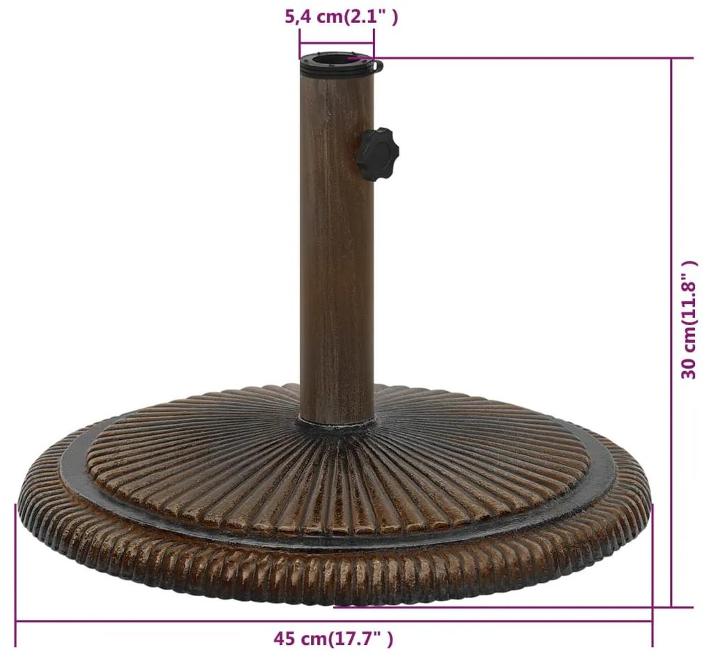 Baza de umbrela, bronz, 45x45x30 cm, fonta Bronz, 45 x 45 x 30 cm