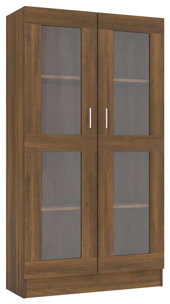 Dulap vitrina, stejar maro, 82,5x30,5x150 cm, lemn prelucrat 1, Stejar brun, 82.5 x 30.5 x 150 cm