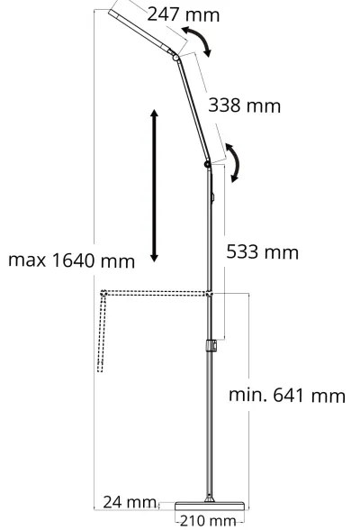 Lampadar LED tactil dimabil FERRARA LED/13W/230V 3000/4000/6500K