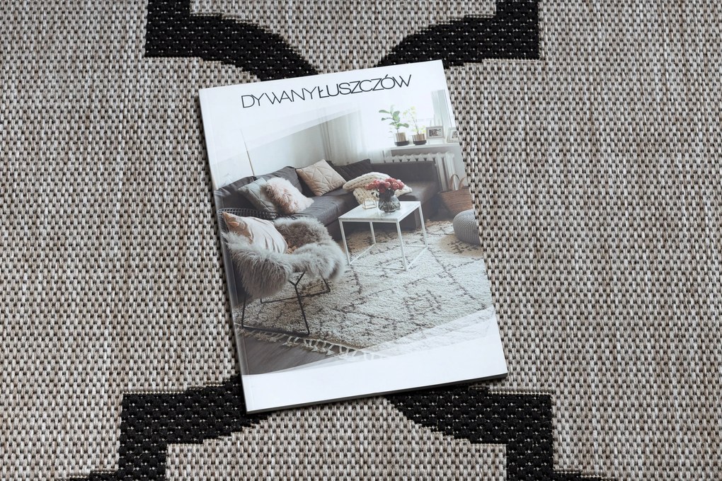 Covor sisal Floorlux 20608 marocani trellis argintiu si negru - SECUNDAR-COTATI PRODUSUL