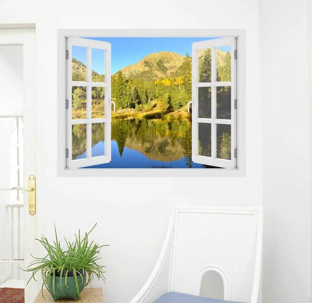 Fereastra cu efect 3D - Linistea muntilor in Colorado - 119x93 cm