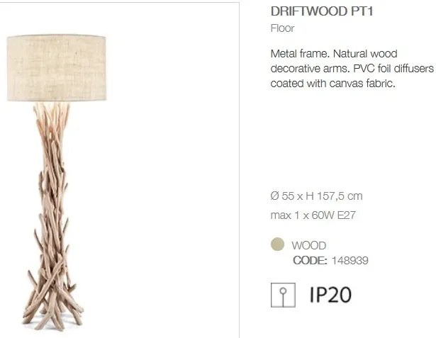 Lampadar / Lampa de masa design rustic DRIFTWOOD PT1 148939
