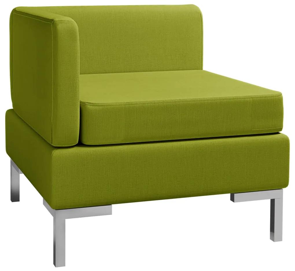 Canapea de colt modulara cu perna, verde, material textil Verde, Canapea coltar