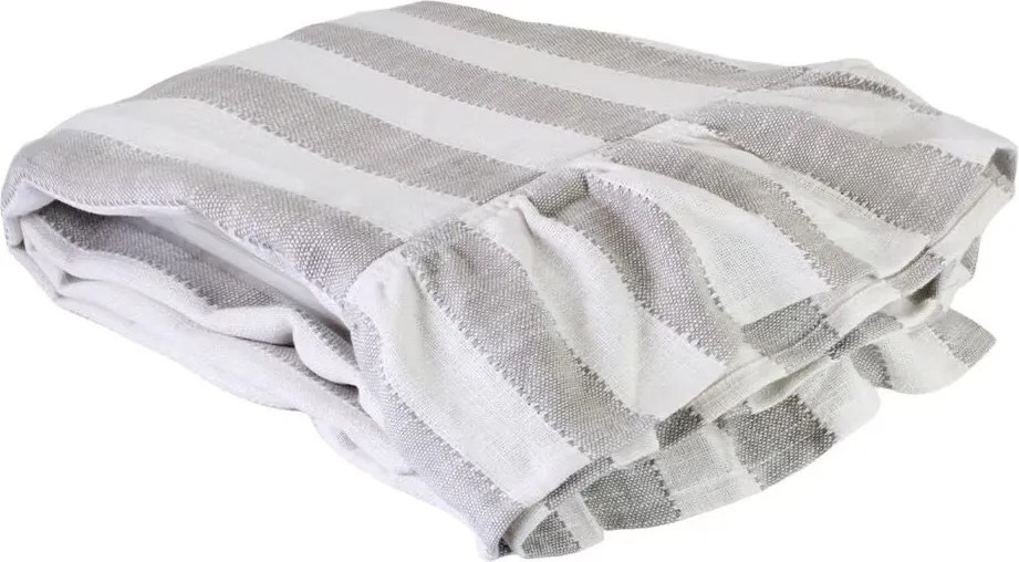 Față de masă din bumbac organic 150x250 cm bej, „Ida Stripe"
