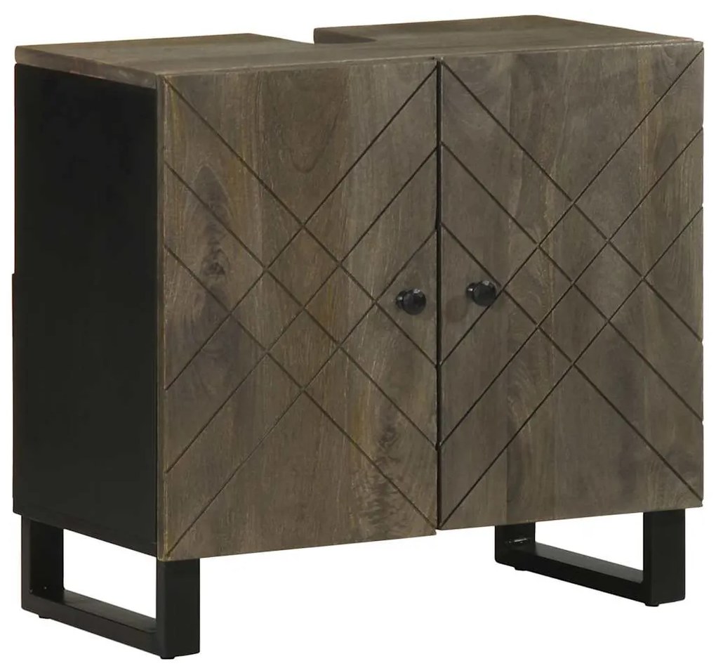 vidaXL Dulap pentru chiuvetă negru 62x33x58 cm lemn masiv de mango