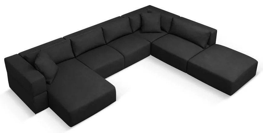 Colțar negru (cu colț pe partea dreaptă/în formă de "U") Esther – Milo Casa