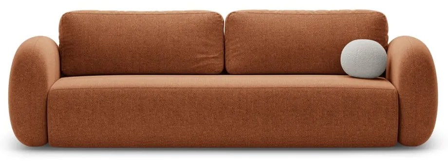 Canapea cărămizie extensibilă/cu spațiu de depozitare cu tapițerie din chenille 262 cm Tonale – Cosmopolitan Design