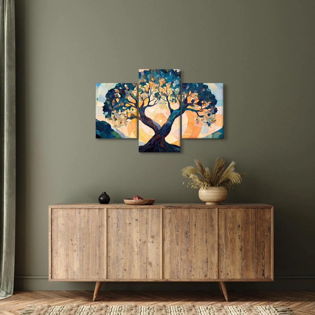 Tablou – Mozaic – soare și arbore II. (90x60 cm)