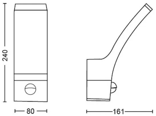 Aplică LED de exterior cu senzor Philips SPLAY LED/3,8W/230V IP44