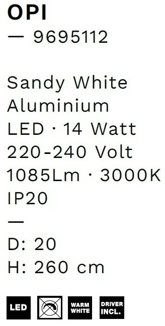 Pendul LED design ambiental Opi alb