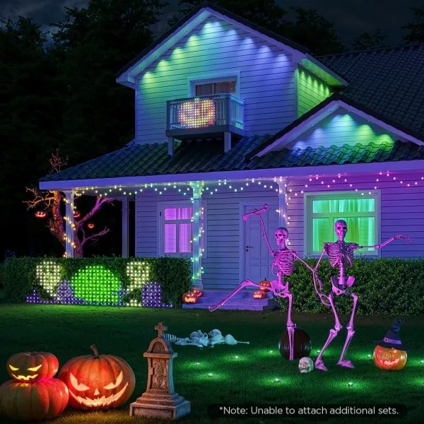 Plasă de iluminare LED RGBIC de exterior 143x85cm Wi-Fi Matter IP65