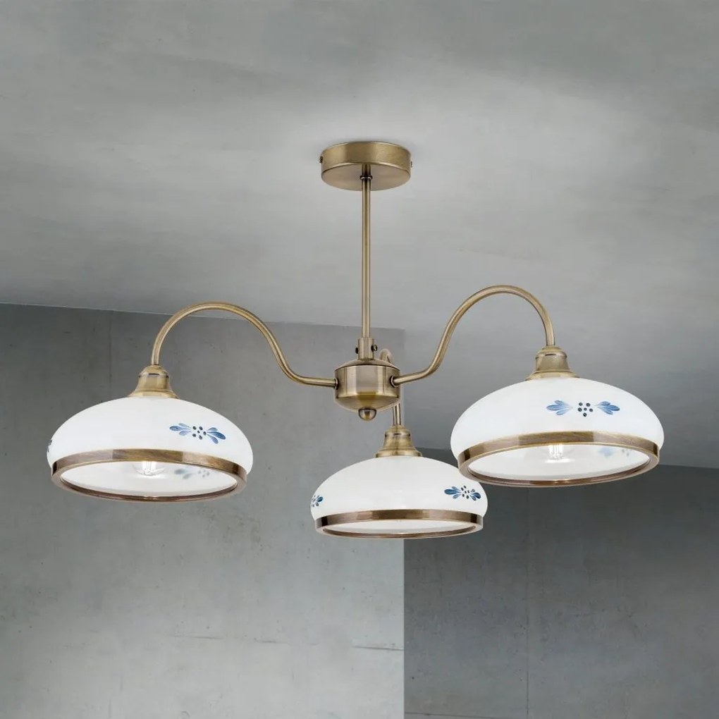 Candelabru stil clasic GABI D-60cm alama antique/opal-albastru