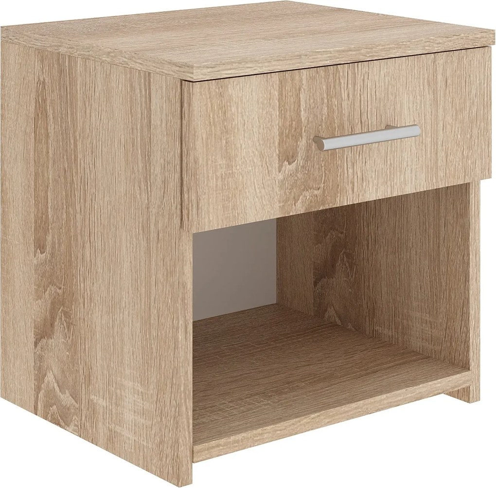 Set 2 Noptiere Remi, 1 Sertar, Stejar Sonoma, 40 x 35 x 40 cm