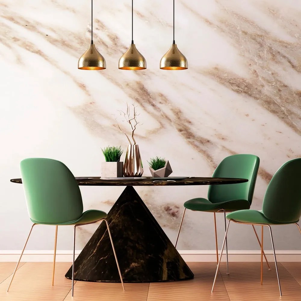 Lustră neagră/aurie cu abajur din metal Tattoo – Opviq lights