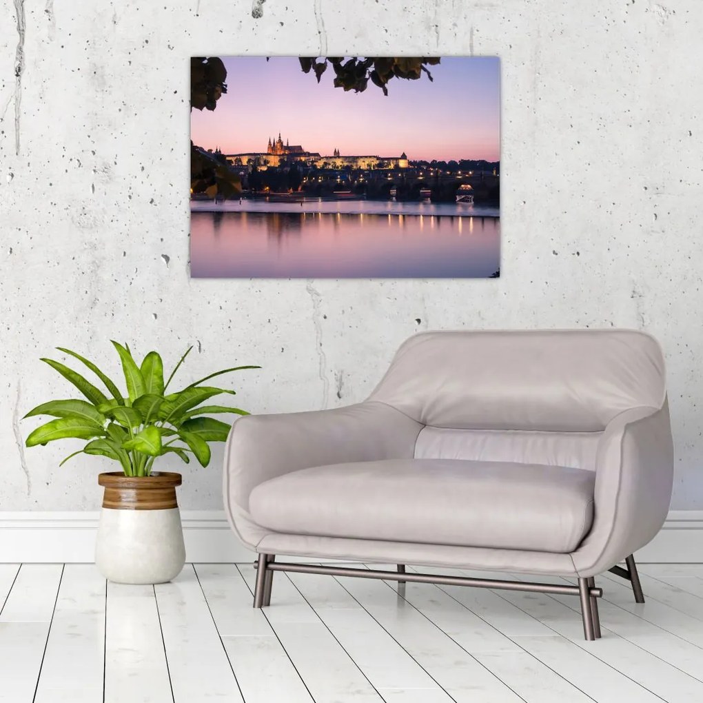 Tablou cu palatul din Praga și Vltava (70x50 cm)