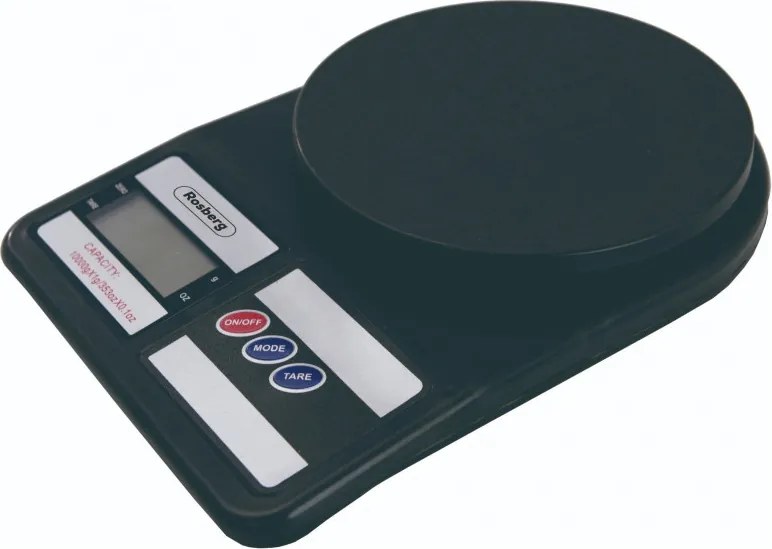 Cântar electronic de bucătărie Rosberg R51651A, 7 kg, afișaj LCD, oprire automată, negru
