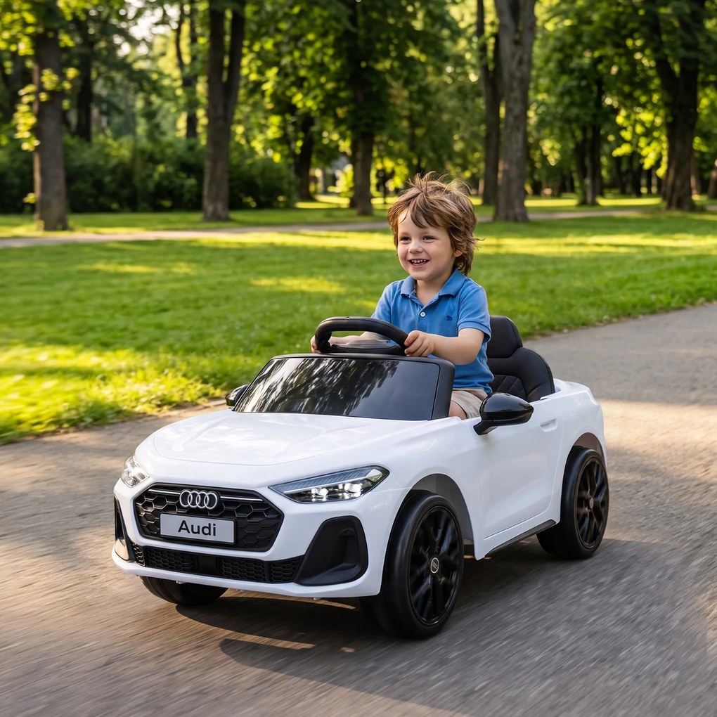 AIYAPLAY Mașină Electrică pentru Copii 12V Audi A5L cu Telecomandă, Baterie cu Litiu, 2 Motoare, Telecomandă, Roz | Aosom Romania