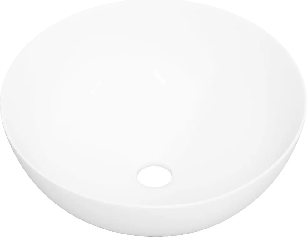 vidaXL Chiuvetă de baie, alb, 36x15 cm, ceramică, rotundă