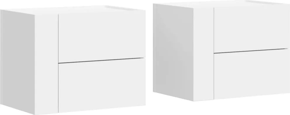 vidaXL Noptiere de perete, 2 buc., alb, 45x30x35 cm