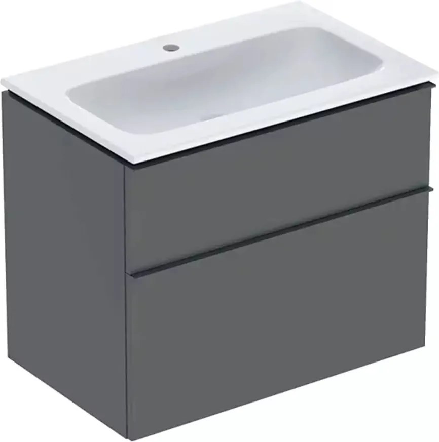 Set dulap baza suspendat Geberit iCon lava mat 2 sertare si lavoar 75 cm alb