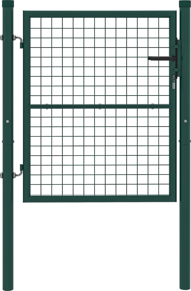 Outsunny Portiță de grădină din oțel 97 x 150 cm poartă de grădină cu încuietoare, chei și mâner, verde | Aosom Romania