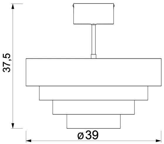 Lustră aplicată RINGS 1xE27/15W/230V negru