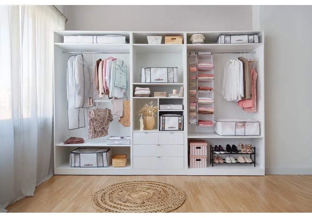 Cutie de depozitare pentru haine din material textil cu vacuum/cu pereți întăriți 65x50x15,5 cm Life – Compactor