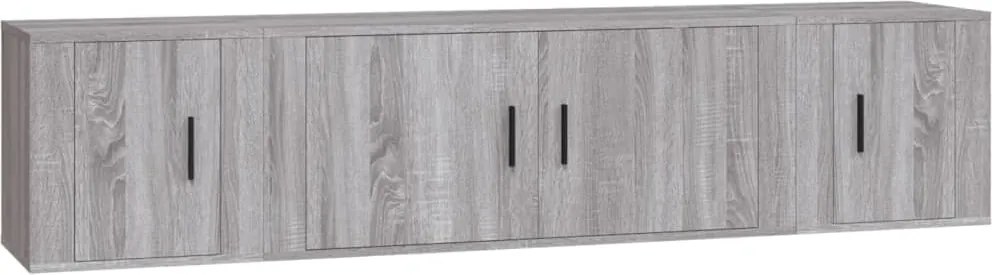 vidaXL Set dulap TV, 3 piese, gri sonoma, lemn prelucrat