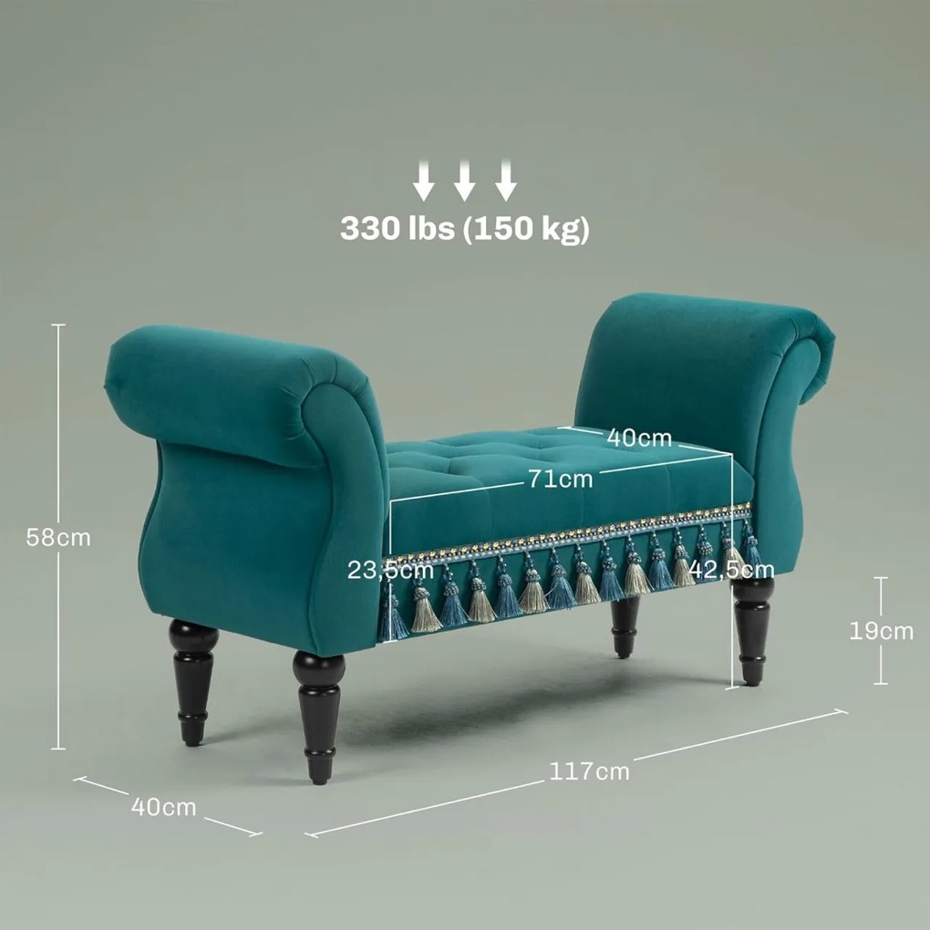 BAN245 - Bancuta 117 cm, bancheta, banca living, dormitor, hol - Verde