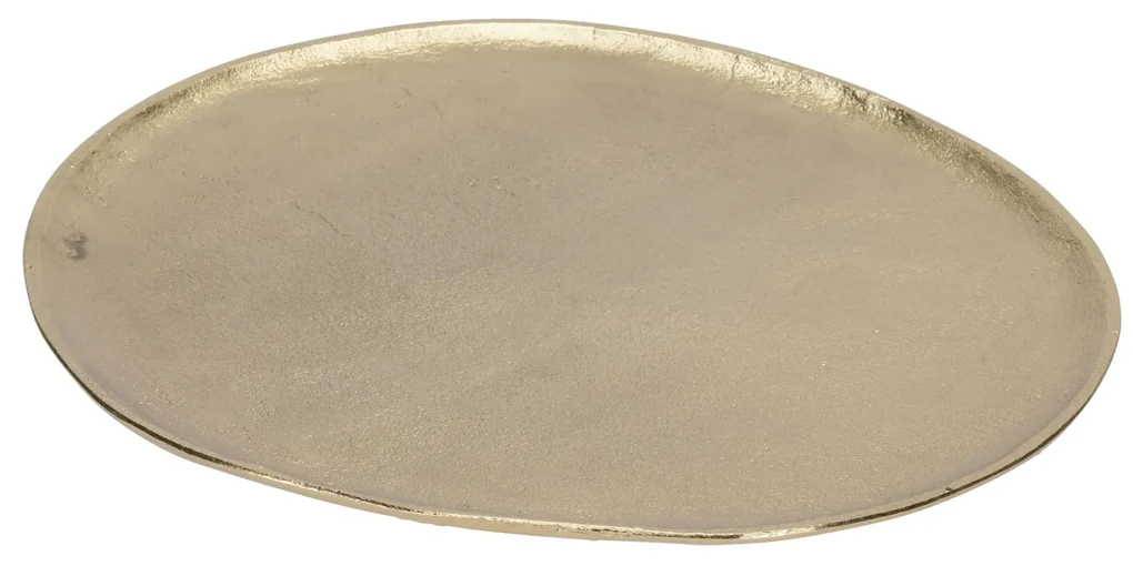 Platou Pebble din metal auriu 30x27 cm