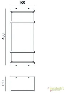 Aplica de perete exterior cu protectie IP55, Quadro Grande