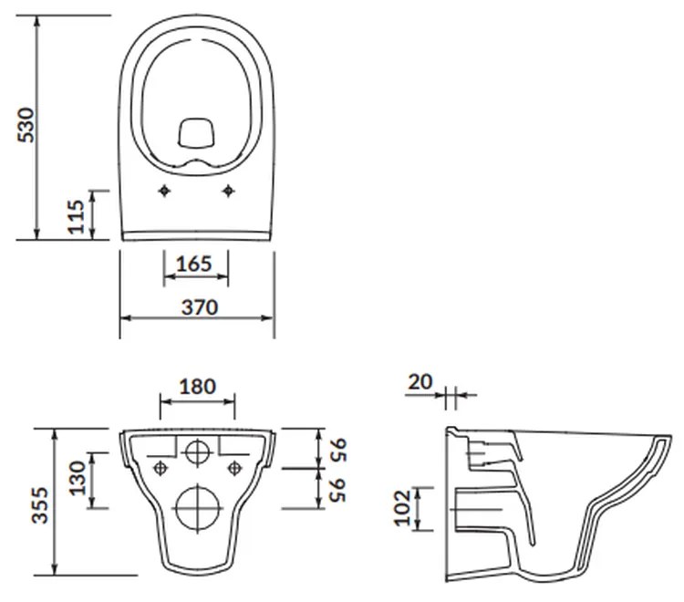 Vas wc suspendat rimless Cersanit City New, alb