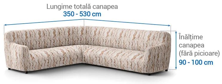 Huse bielastice OCEANO NOU bej colțar (l. 350 - 530 cm)