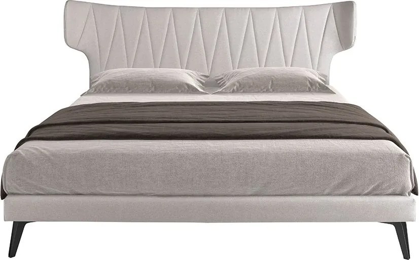 Pat dublu tapitat design LUX Light grey 180x200cm