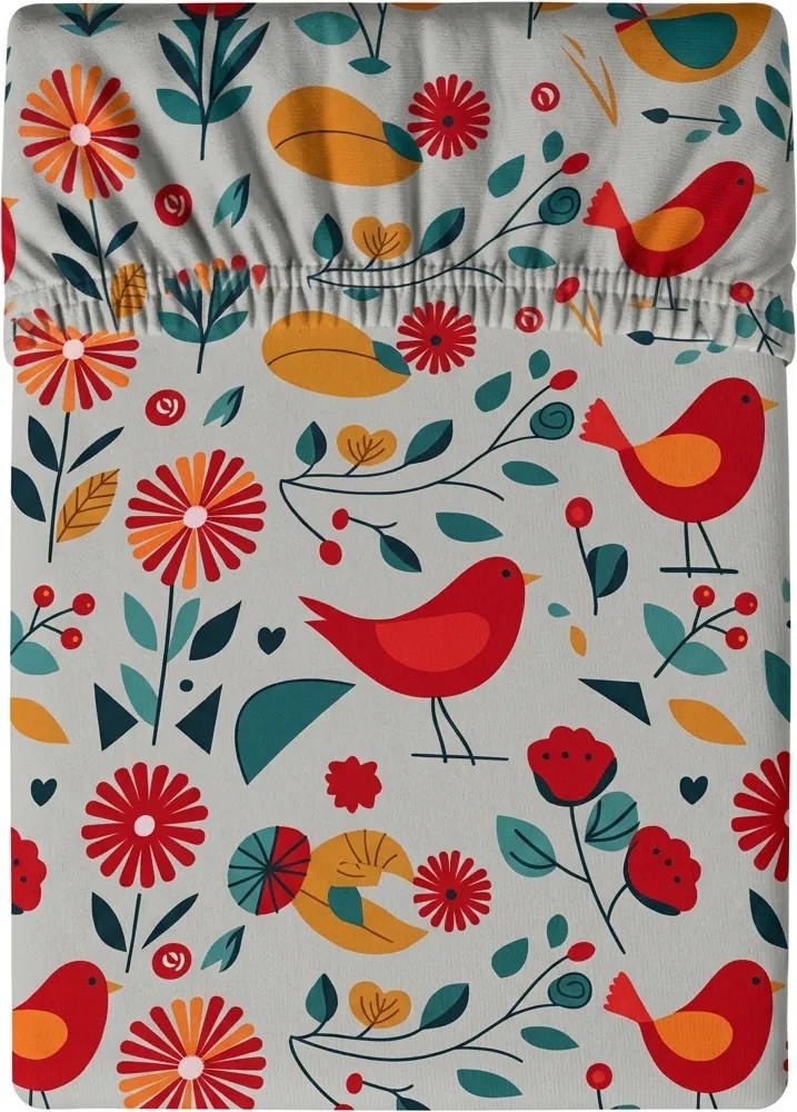 Cearsaf din microfibra RETRO BIRD colorat 180x200 cm